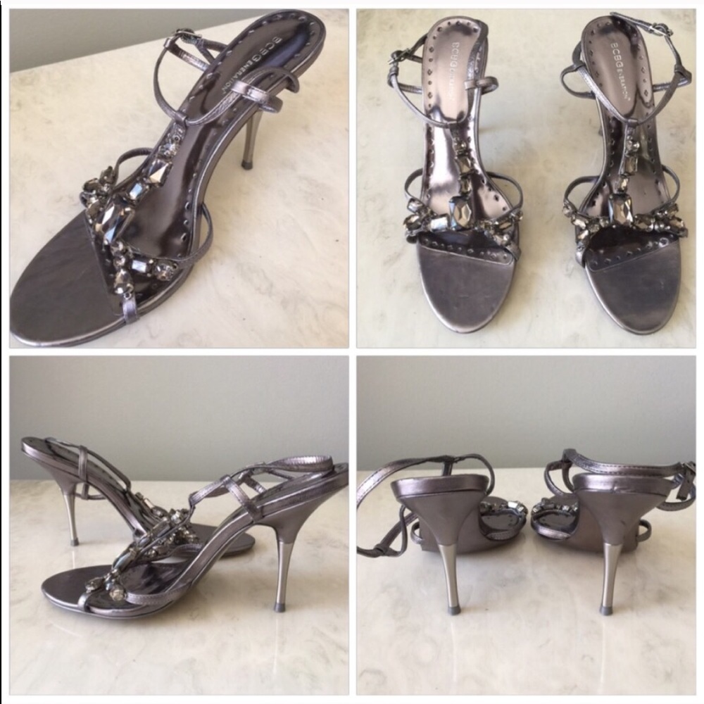 BCBGENERATION Jeweled T Strap Heels